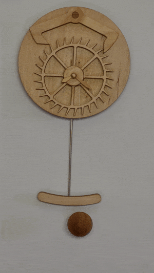 Animation of the one and a half clock escapement